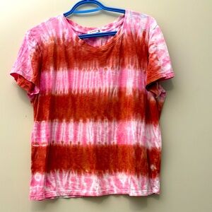 Sundry Pink and Brown Tie-Dye Tee